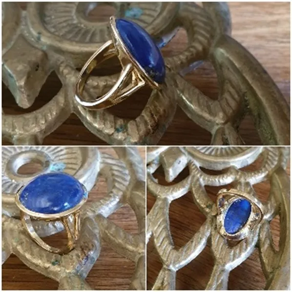 bague en or 18k avec un lalis lazzuli