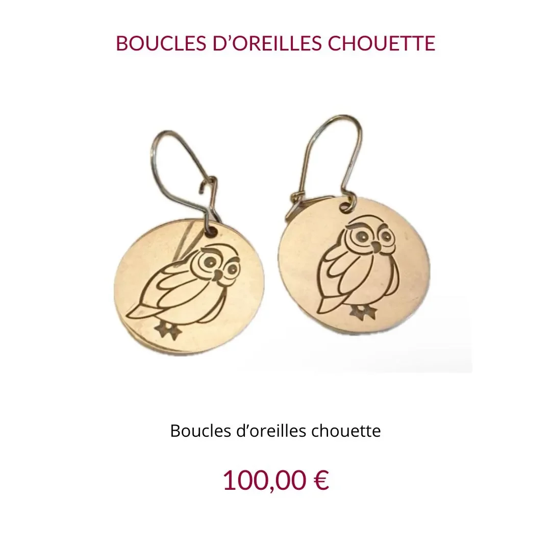 Boucles d'oreilles chouette