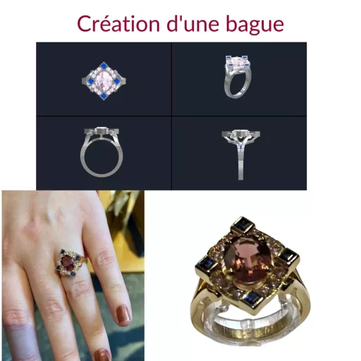 Création d'une bague carre