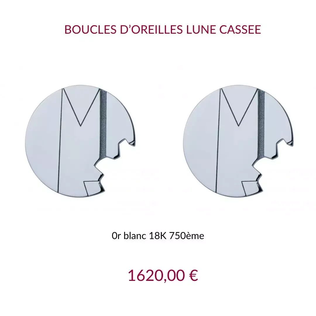 Jez Debugey Boucles d'oreilles lune cassée