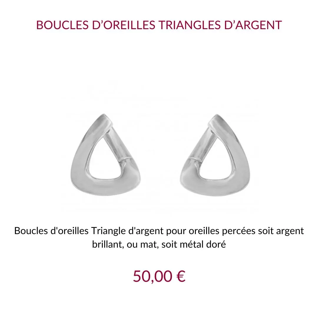 Jez Debugey Boucles d'oreilles triangles d'argent