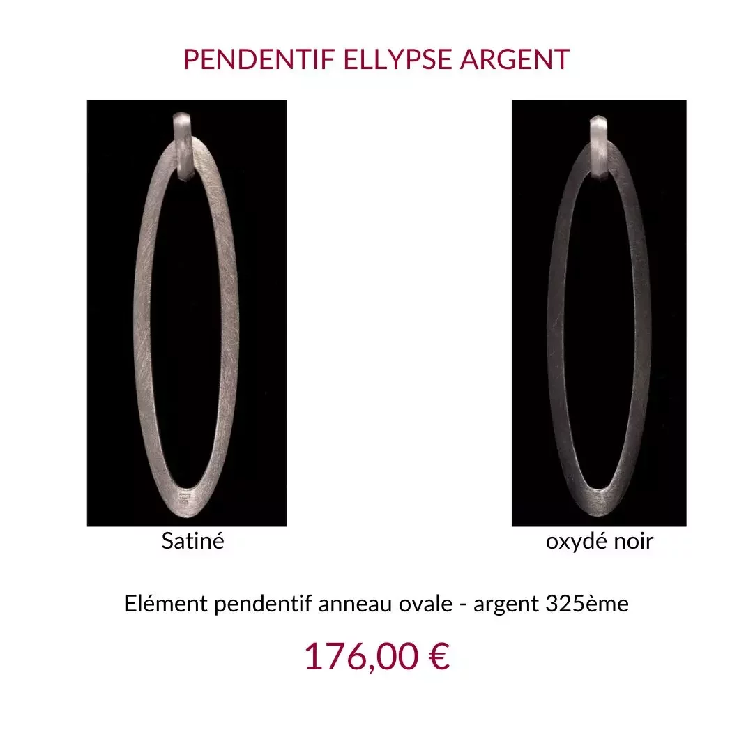 Jez Debugey Pendentif ellypse argent