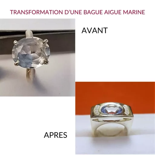 Transformation d'une bague aigue marine